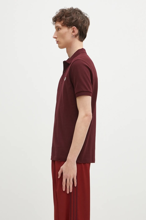 Fred Perry cotton polo shirt M6000.597 maroon SS26