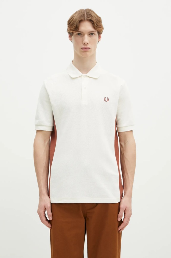 Хлопковое поло Fred Perry гладкий бежевый M9875.760
