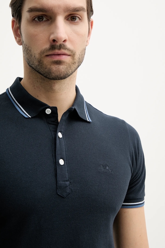 Pamučna polo majica Lindbergh mornarsko plava 30.404010.NAVY