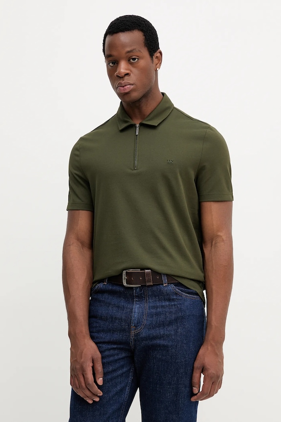 Polo majica Michael Kors bez uzorka zelena CS552HOHFK