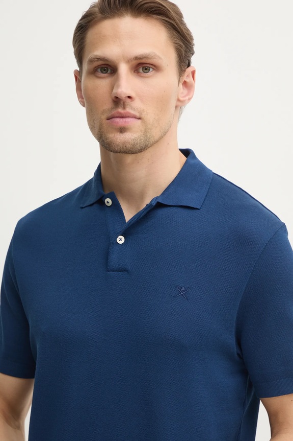 Bavlnené polo tričko Hackett London tmavomodrá HM563450