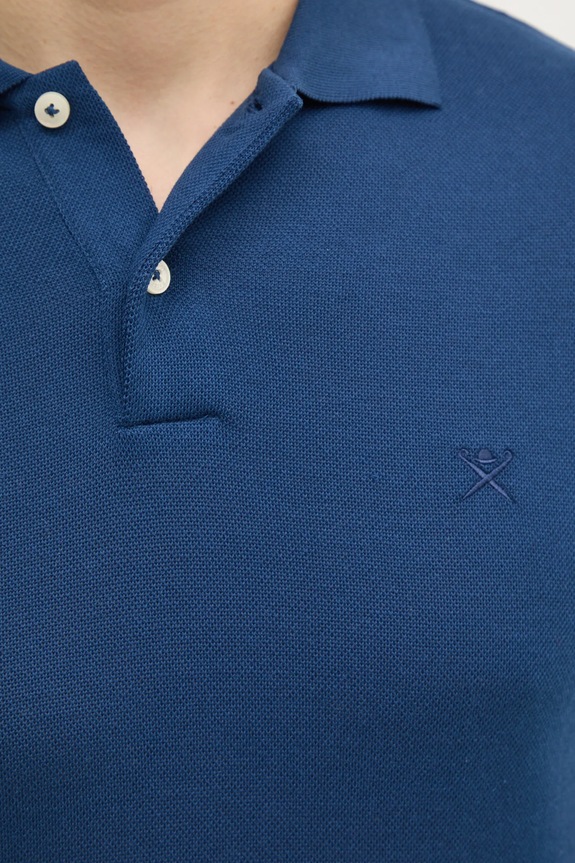 Bavlnené polo tričko Hackett London HM563450 tmavomodrá