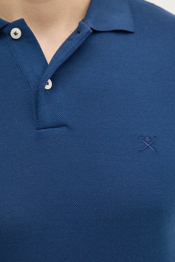 Bavlnené polo tričko Hackett London HM563450 tmavomodrá