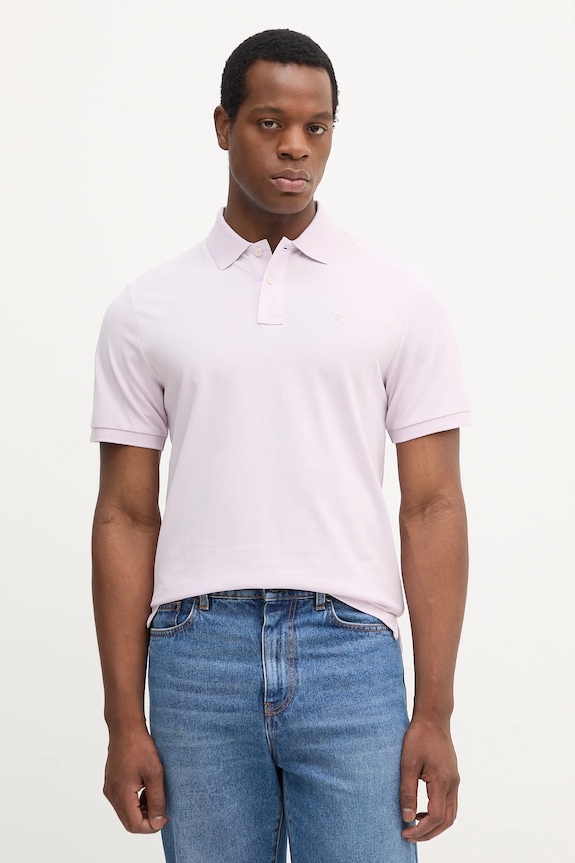 Hackett London polo bawełniane bawełna fioletowy HM563426