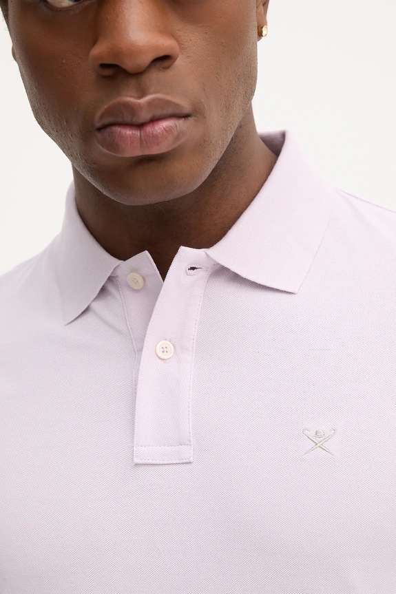 Hackett London polo bawełniane HM563426 fioletowy
