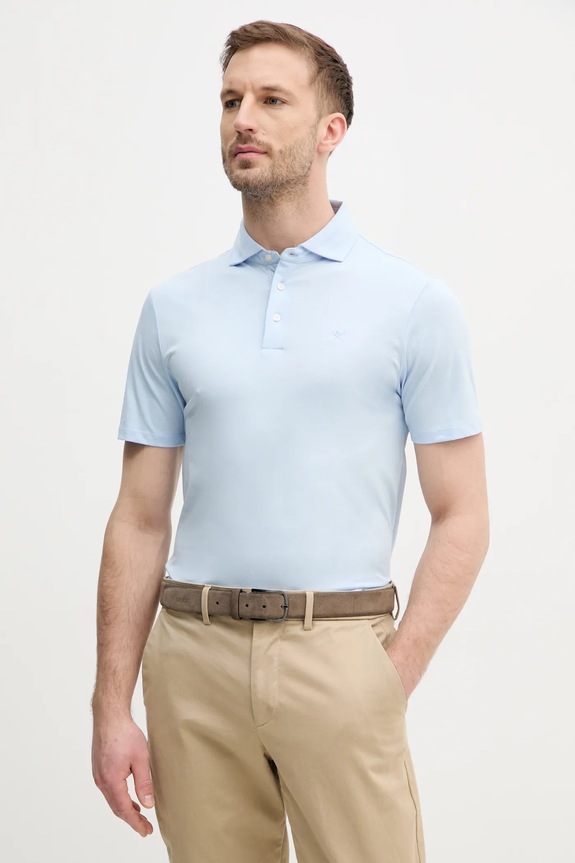 Hackett London polo bawełniane bawełna niebieski HM563434