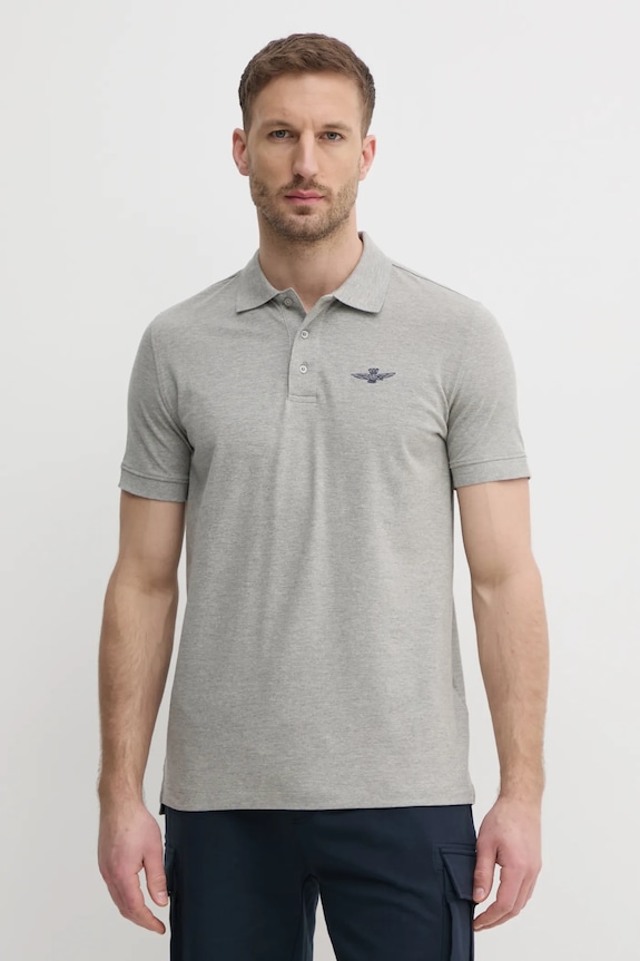 Aeronautica Militare polo regular szary PO1843P191