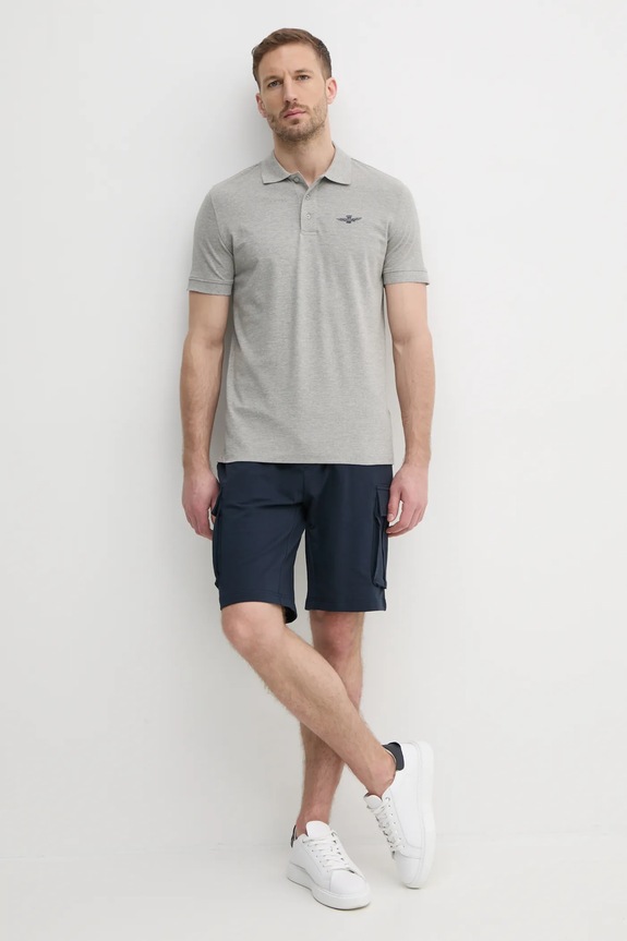 Aeronautica Militare polo PO1843P191 szary SS25