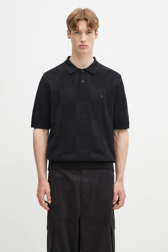 Carhartt WIP cotton polo shirt S/S Checker Polo cotton black I034535.89XX