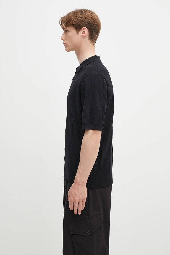 Carhartt WIP cotton polo shirt S/S Checker Polo I034535.89XX black SS25