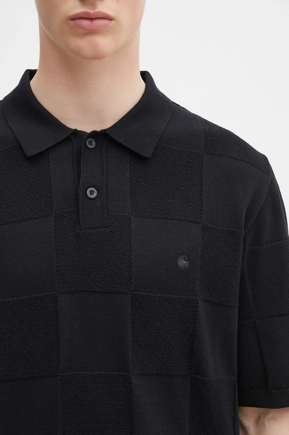 Carhartt WIP cotton polo shirt S/S Checker Polo black I034535.89XX