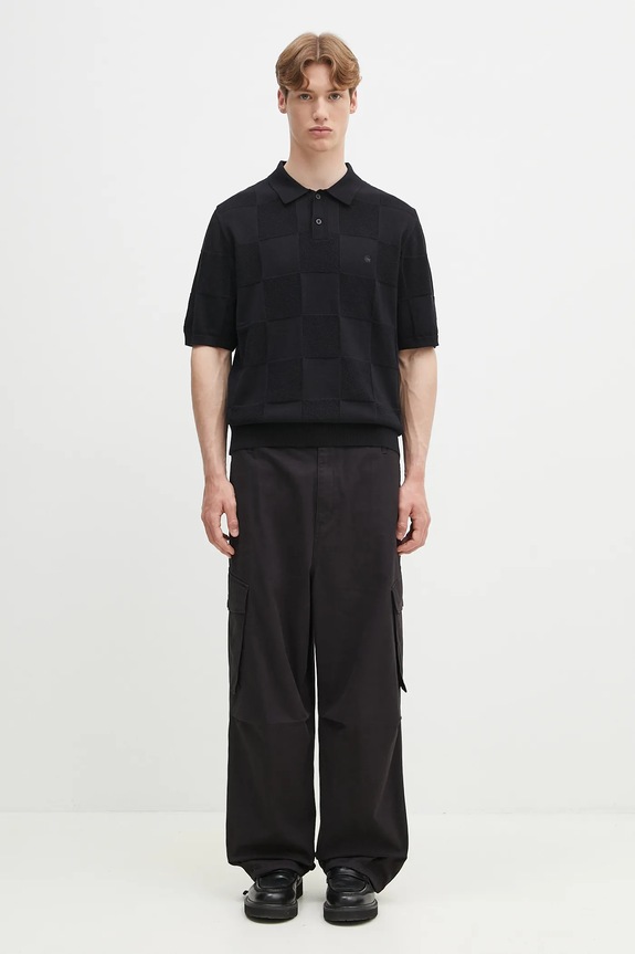 Carhartt WIP cotton polo shirt S/S Checker Polo I034535.89XX black