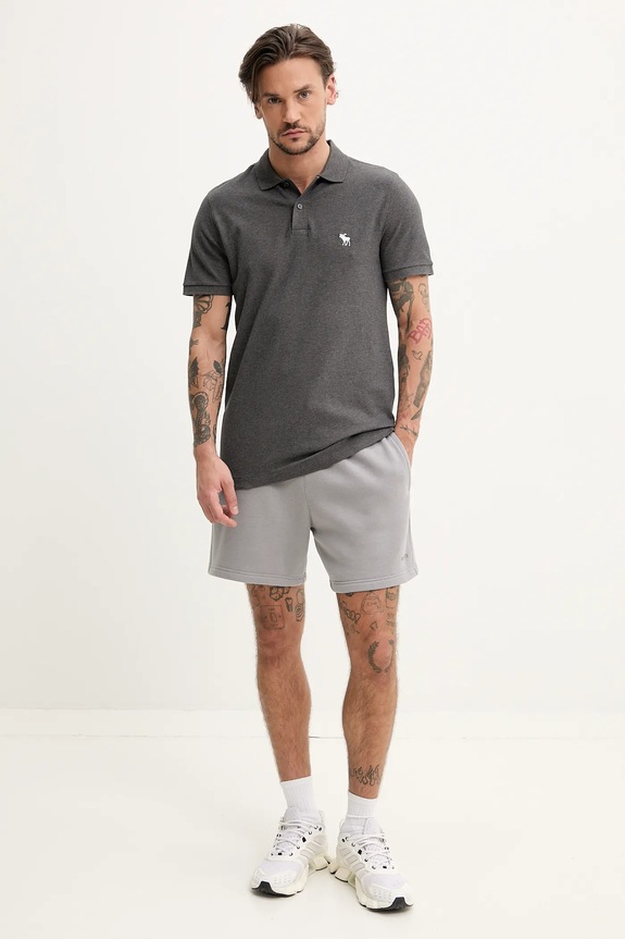 Abercrombie & Fitch polo KI124.5182.130 szary SS25