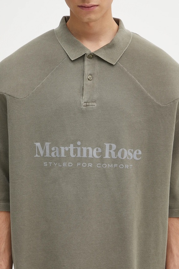 Martine Rose cotton polo shirt Padded green 654JE02411L