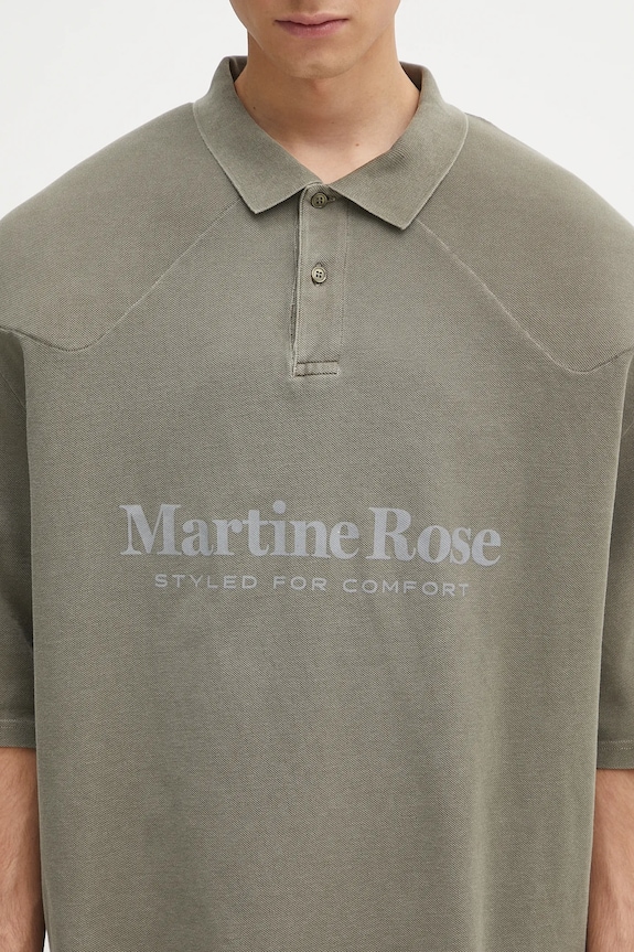 Martine Rose cotton polo shirt Padded green 654JE02411L