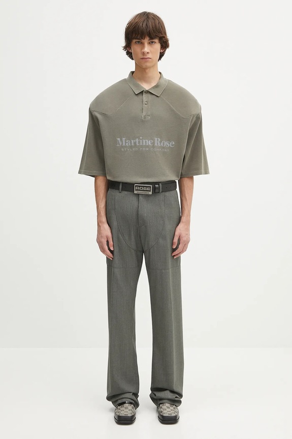 Martine Rose cotton polo shirt Padded 654JE02411L green