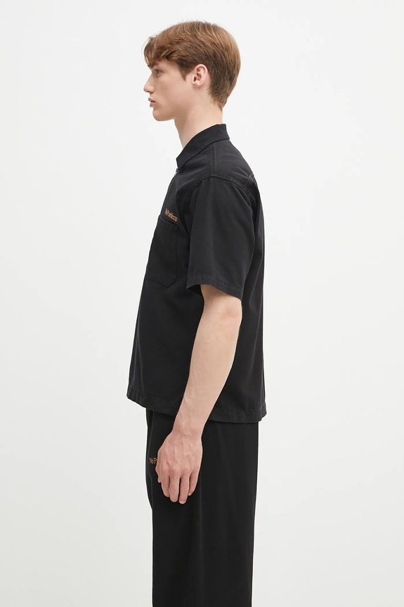 Βαμβακερό μπλουζάκι πόλο No Problemo Mini Problemo SS Work Shirt - Twill NP4011403 μαύρο SS25