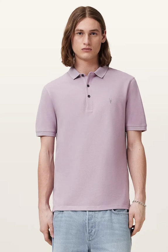 Βαμβακερό μπλουζάκι πόλο AllSaints REFORM 2-pack M076PB γκρί