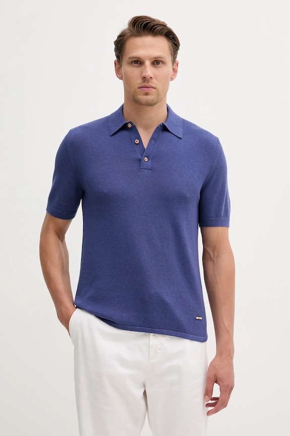 United Colors of Benetton tricou polo regular violet 14HAU301K