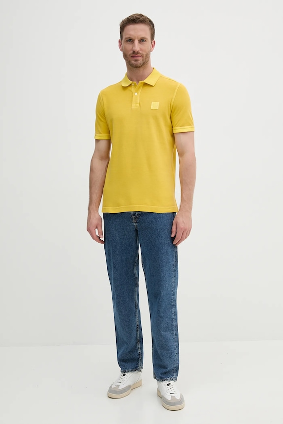 United Colors of Benetton pamut póló 3089U302D sárga SS25