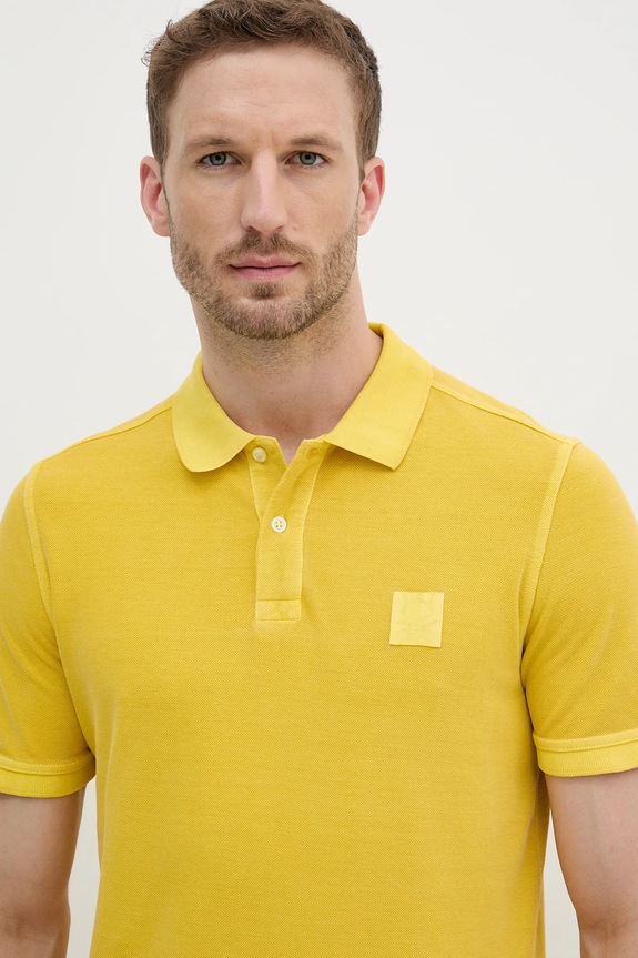 United Colors of Benetton pamut póló sárga 3089U302D