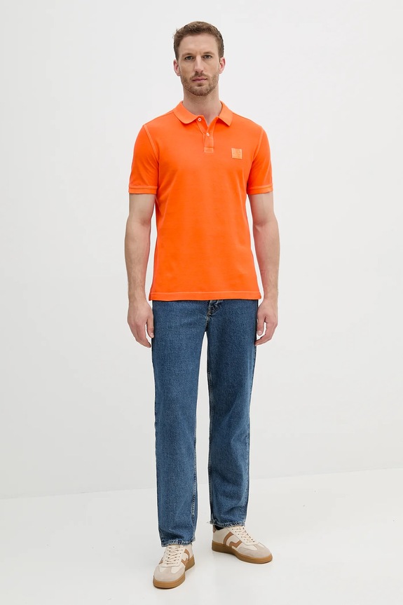 United Colors of Benetton polo de bumbac 3089U302D portocaliu SS25