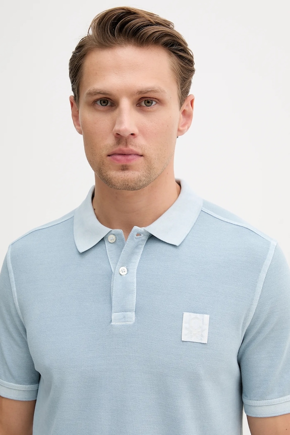 Ρούχα Βαμβακερό μπλουζάκι πόλο United Colors of Benetton 3089U302D μπλε