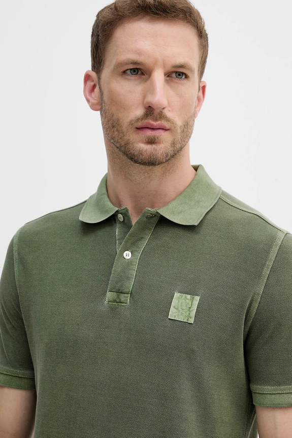 Bombažen polo United Colors of Benetton zelena 3089U302D