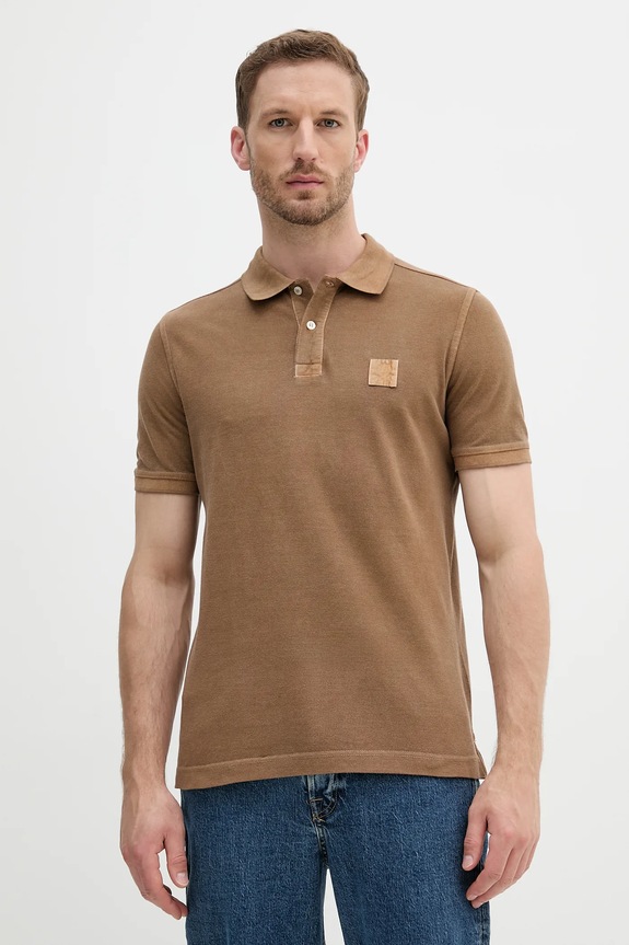 United Colors of Benetton polo bawełniane bawełna brązowy 3089U302D