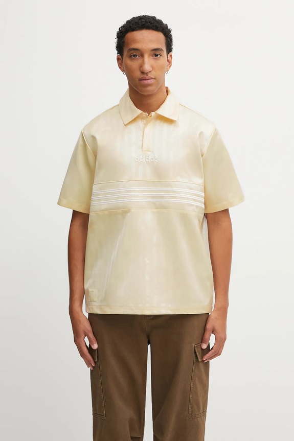 Polo majica adidas Originals Satin Jersey relaxed zlatna JY3923