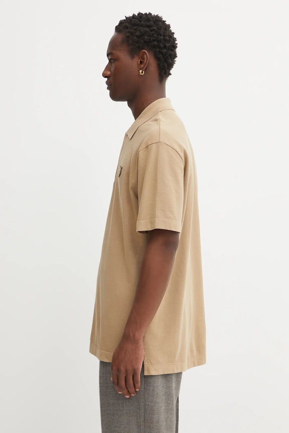 Maison Kitsuné cotton polo shirt Bold Fox Head Patch Comfort MM00210KJ7010 beige SS25