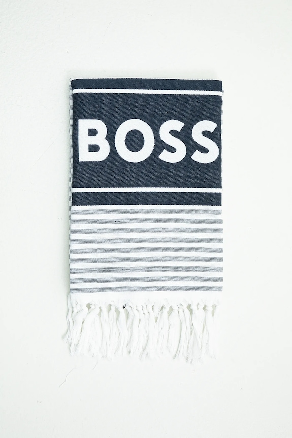 BOSS prosop mediu din bumbac Riviera 71 x 140 cm 50540424 bleumarin SS25