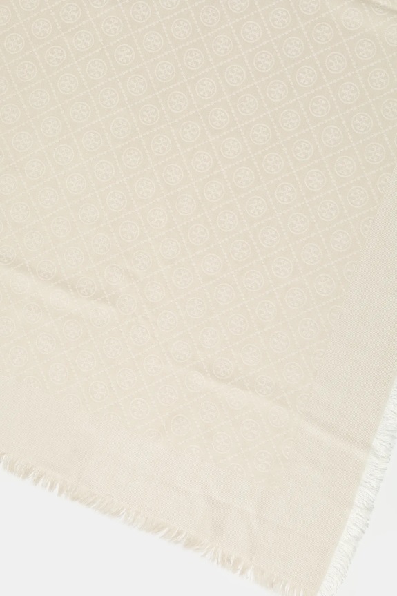 Tory Burch esarfa de matase T Monogram 160570.104 bej SS25
