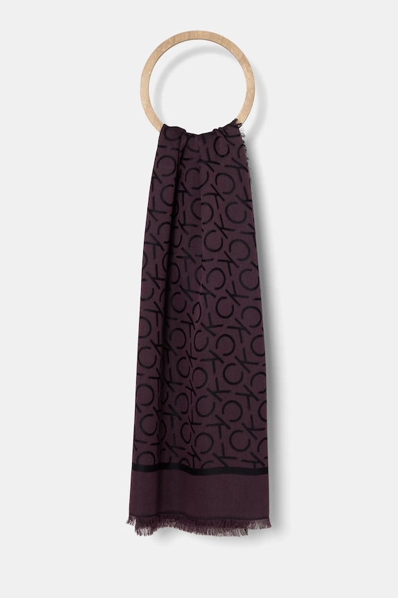 Σάλι Calvin Klein πλεκτό ύφασμα μαύρο K60K612880