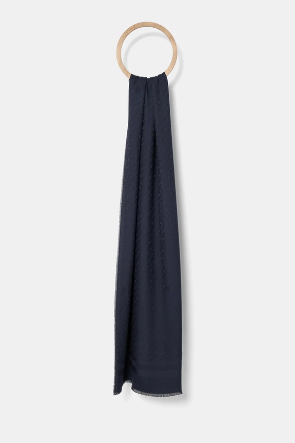Šal Tommy Hilfiger tkanina mornarsko plava AW0AW16852