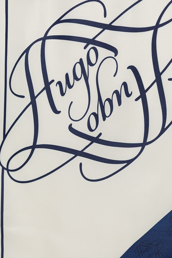 HUGO τετράγωνο μαντήλι Auraize 50535470 μπλε SS26