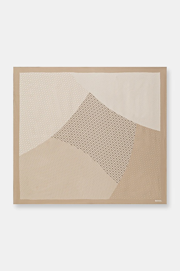 BOSS chusta damska jedwabna Lainy tkanina beżowy 50536118