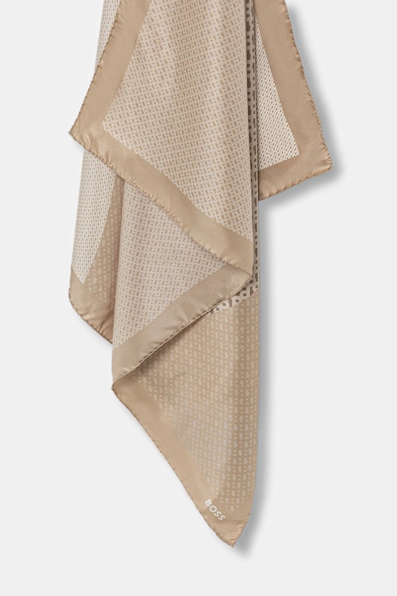 Akcesoria BOSS chusta damska jedwabna Lainy 50536118 beżowy