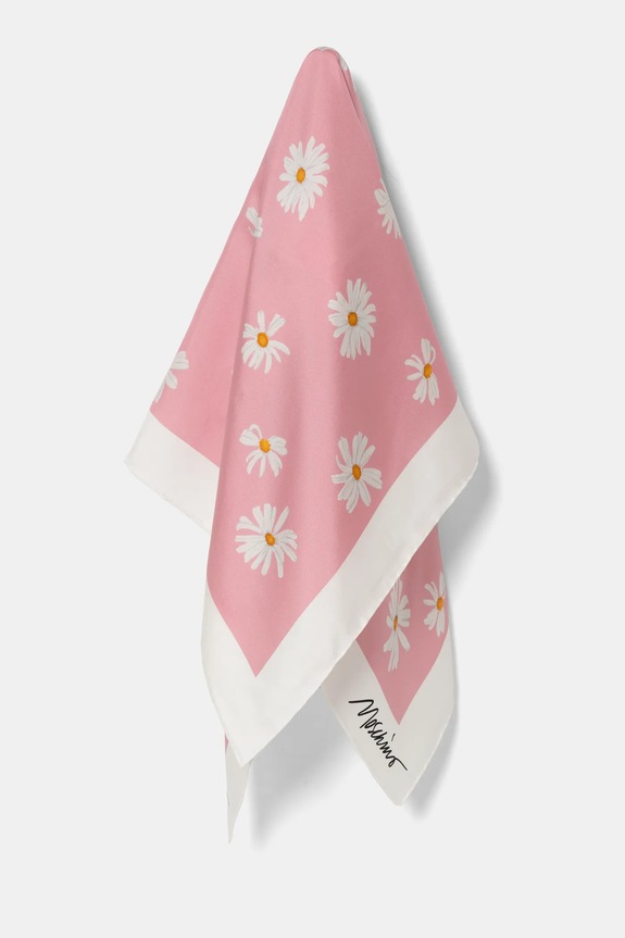 Moschino esarfa de matase 90 x 90 cm matase roz M3228.3549