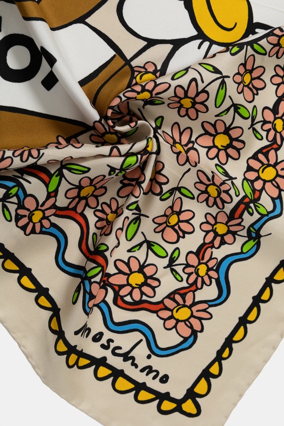 Accesorii Moschino esarfa de matase 90 x 90 cm M3229.3549 bej