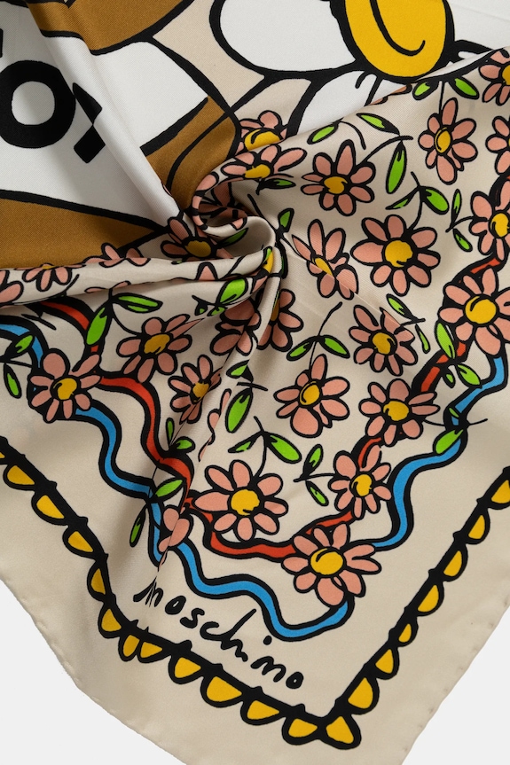 Accesorii Moschino esarfa de matase 90 x 90 cm M3229.3549 bej
