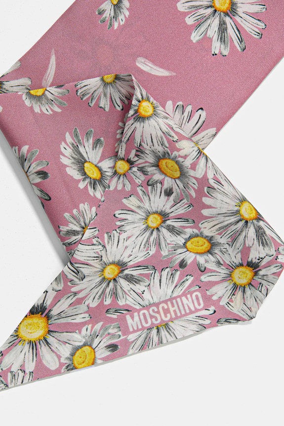 Hedvábný šátek Moschino M3252.3242 růžová SS25