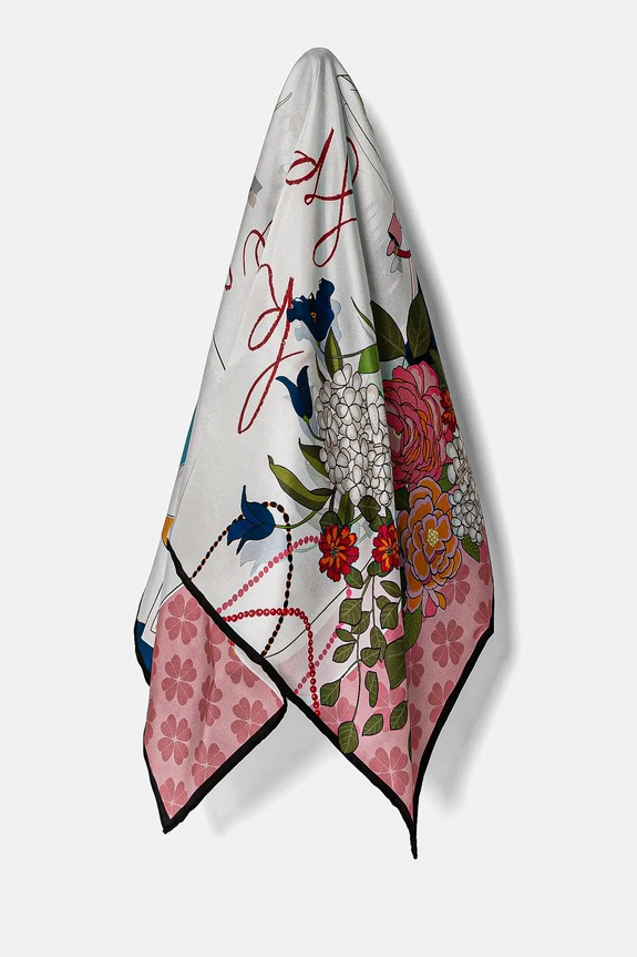 Hedvábný šátek Kate Spade látka vícebarevná KS1003349