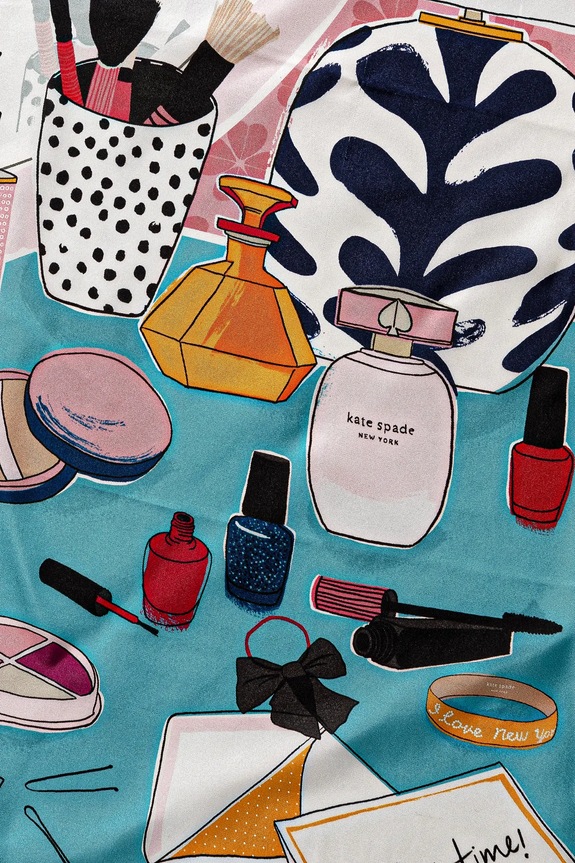 Hedvábný šátek Kate Spade KS1003349 vícebarevná SS25