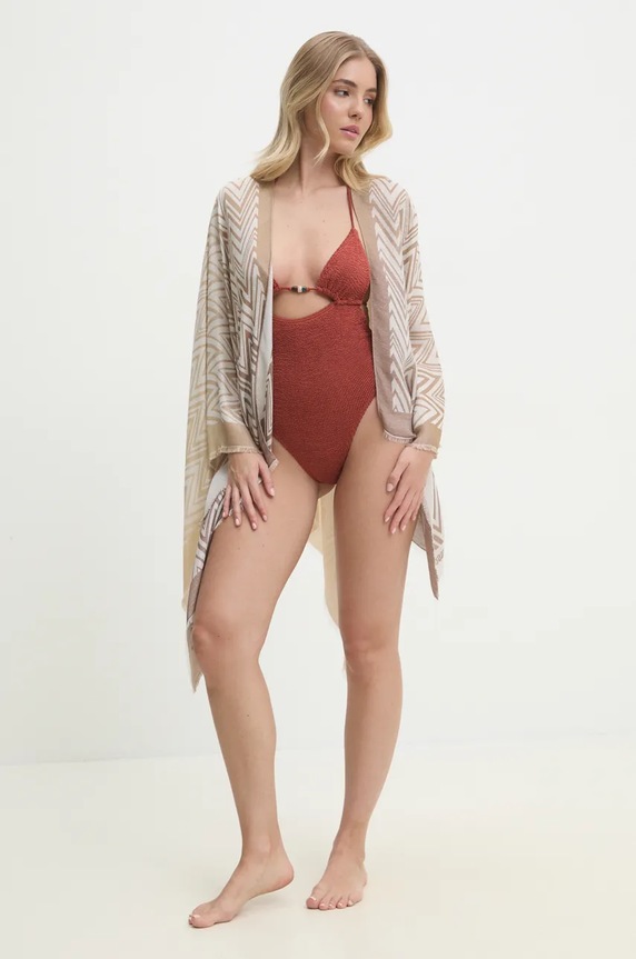 Missoni narzutka plażowa MA9EVMDA164 beżowy SS25