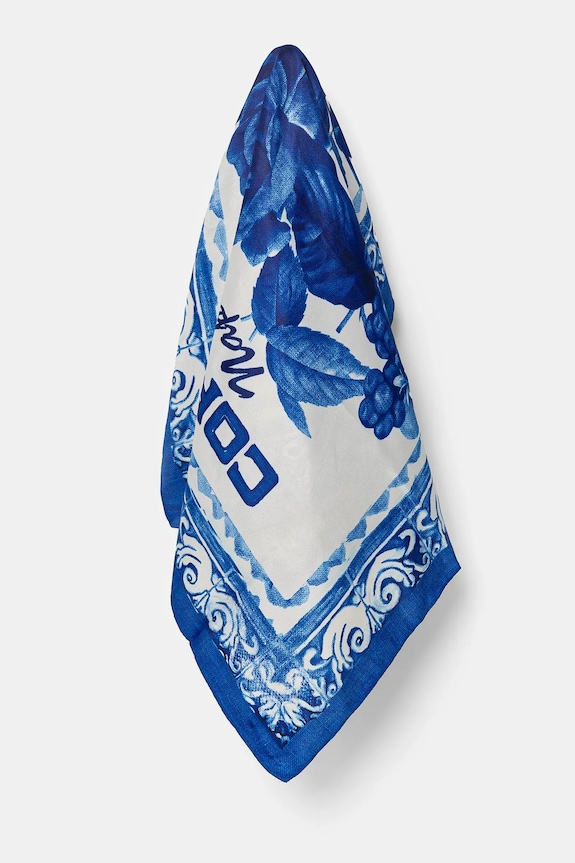 Desigual sciarpa PARADISE CARRE tessuto blu 25SAWA37