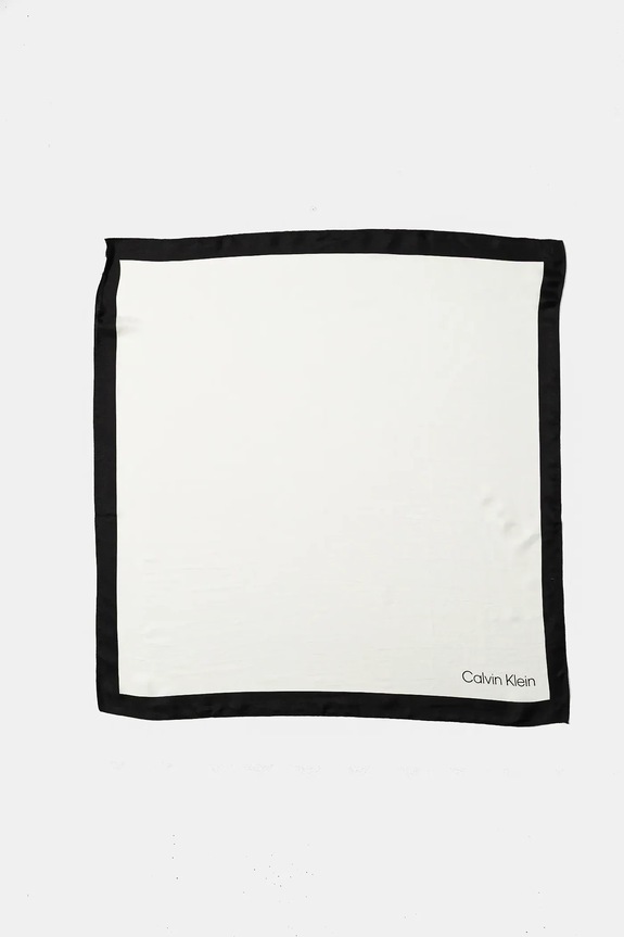 Μεταξωτό φουλάρι Calvin Klein K60K612978 λευκό SS25