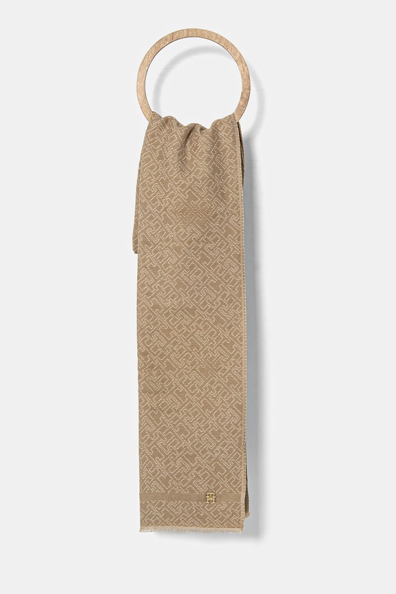 Tommy Hilfiger sciarpa in lana bambino/a tessuto beige AW0AW17143