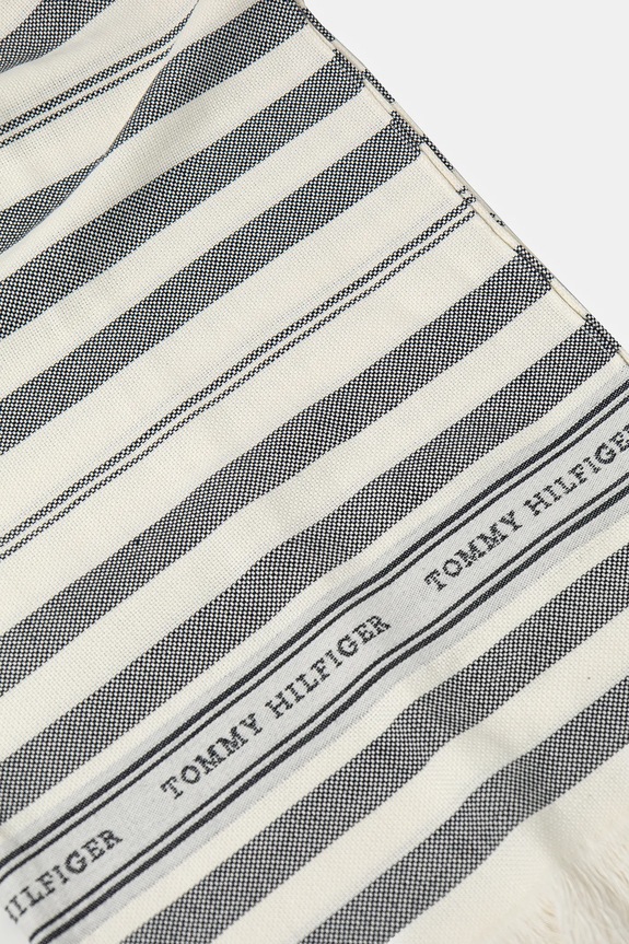 Κασκόλ από λινό ύφασμα Tommy Hilfiger AW0AW17147 σκούρο μπλε SS25