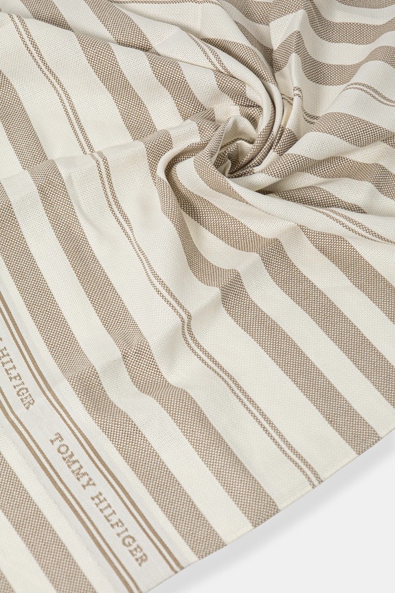 Κασκόλ από λινό ύφασμα Tommy Hilfiger AW0AW17147 μπεζ SS25